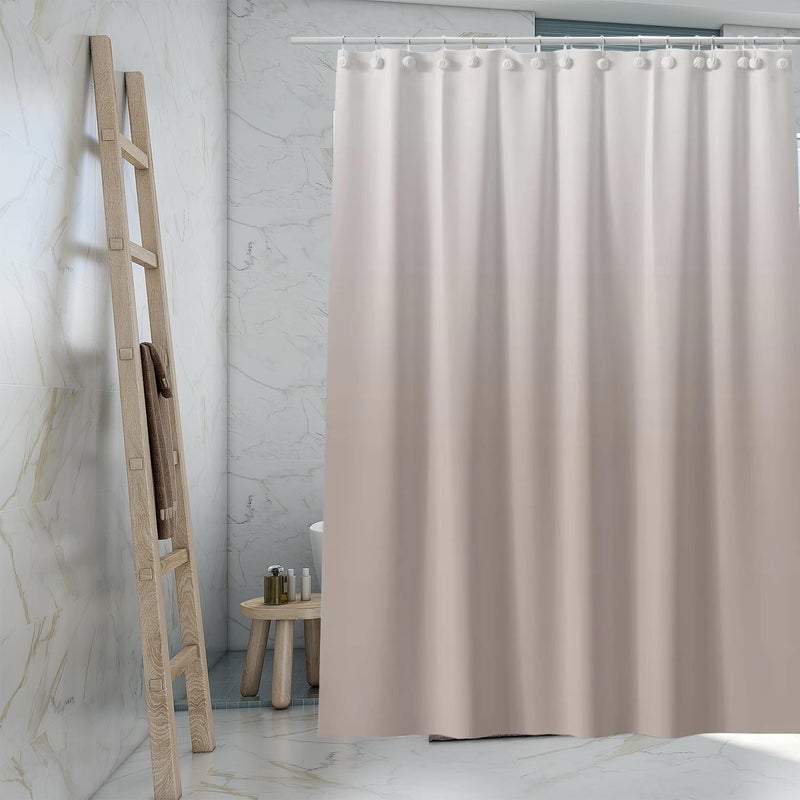TIKABC Gradient Begie Shower Curtain Liner, 4G PEVA Shower Liner, Plastic Waterproof Shower Curtains, 72x72 inch with Grommet Holes 3 Magnetic Weights… - Image 1